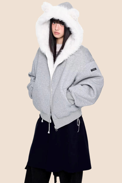 Reversible Furry Cotton Jacket