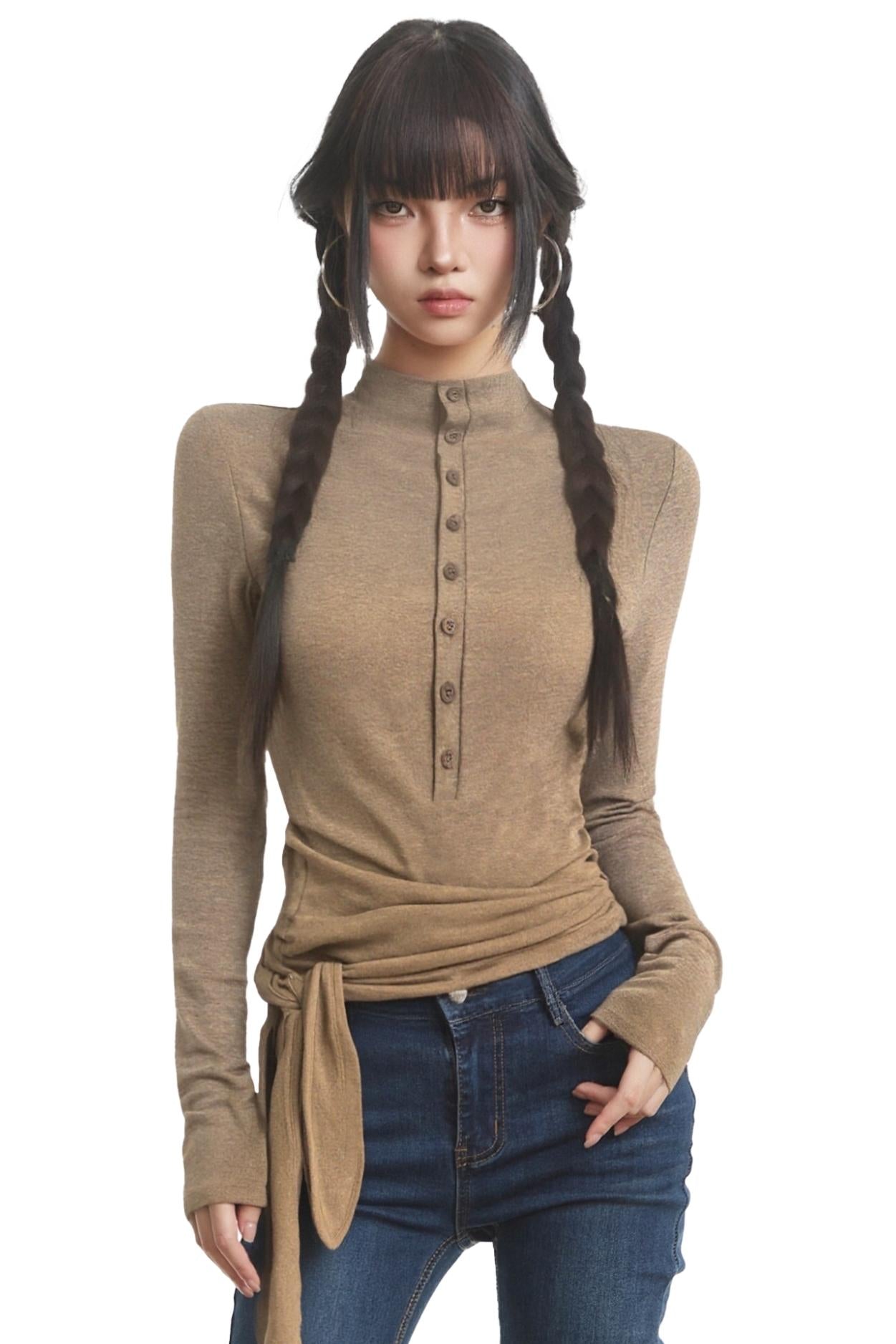 Pleated Shoulder Base Layer Top