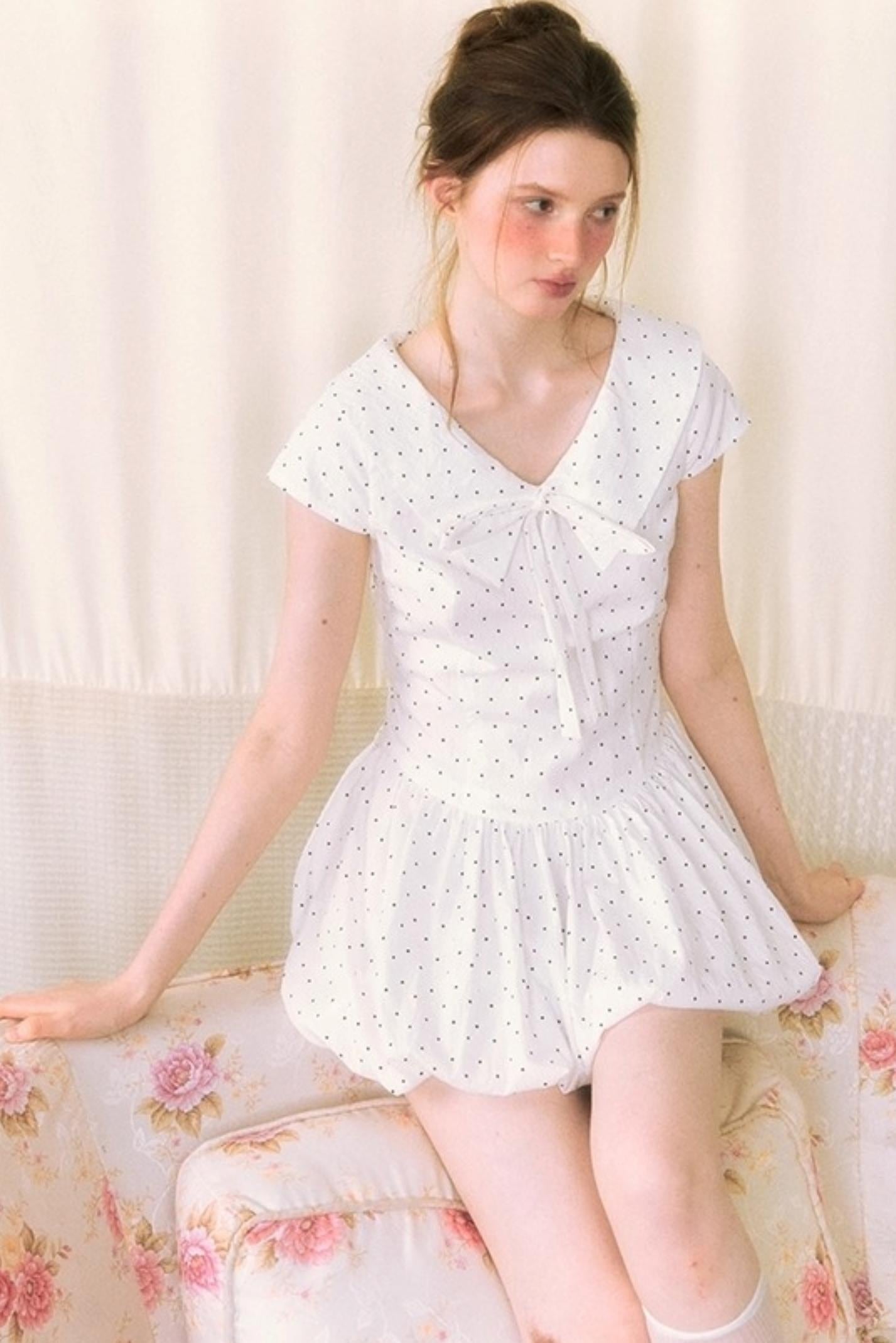 Navy Flower Bud Summer Dress