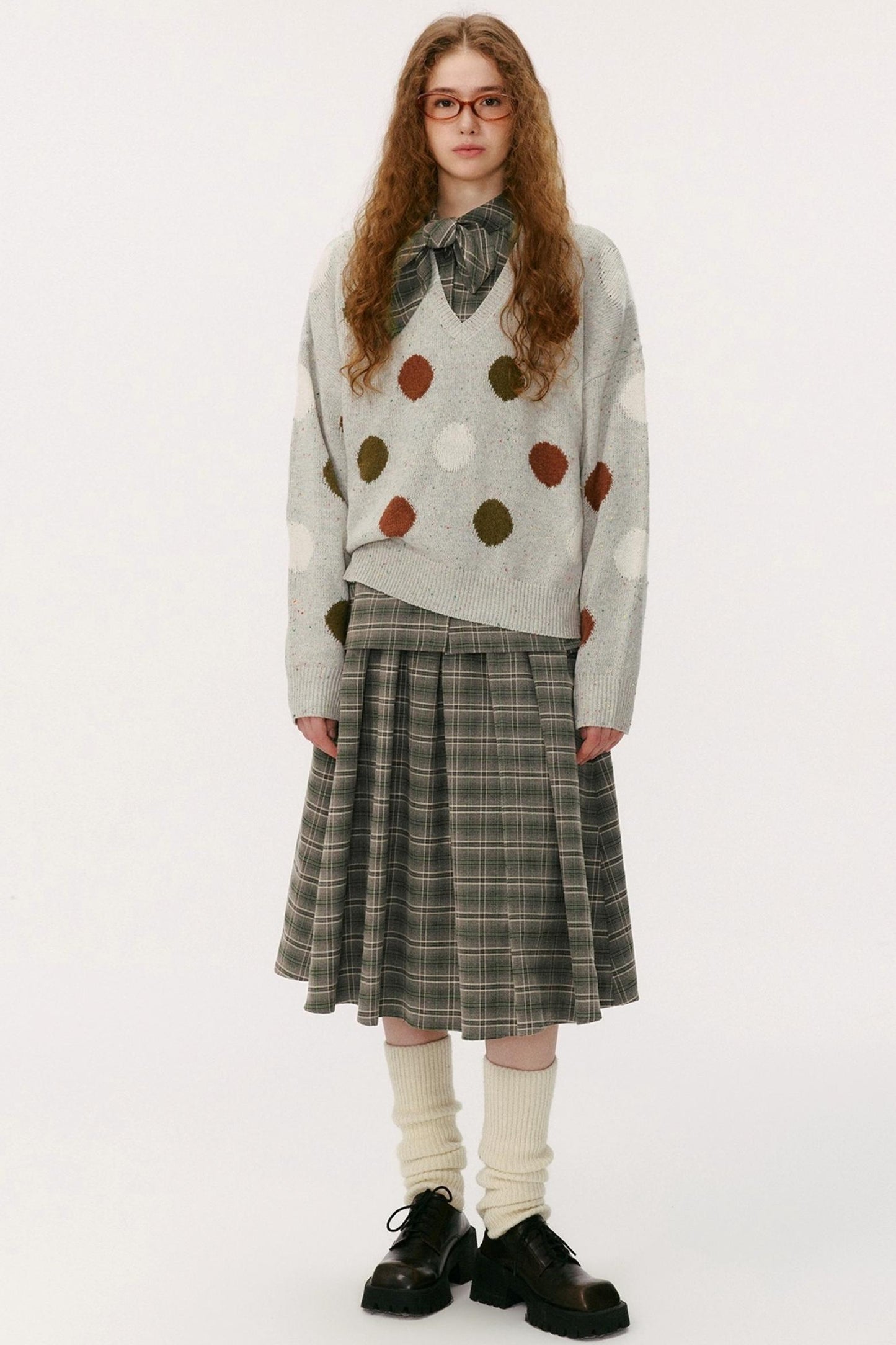 Autumn Plaid Midi Skirt