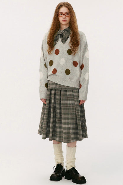 Autumn Plaid Midi Skirt