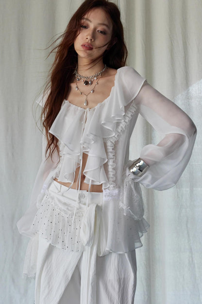 Airy Andromeda Style White Blouse