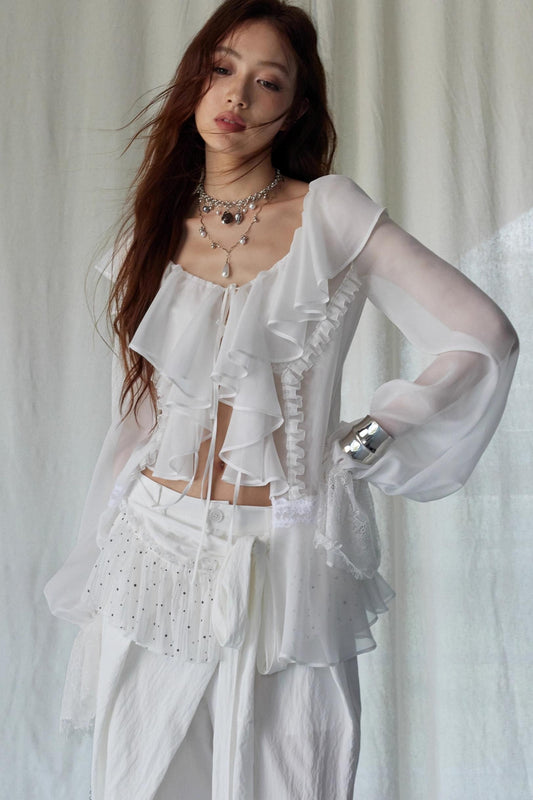 Airy Andromeda Style White Blouse