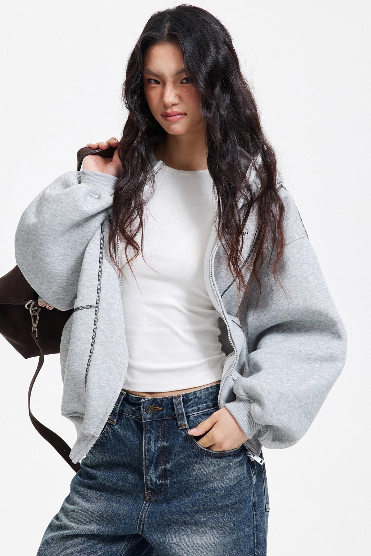 Retro Hooded Zip-Up Jacket