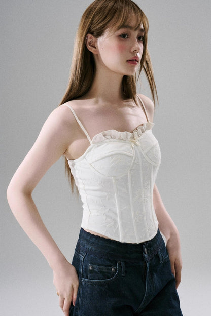 Stretch Lace Corset Camisole Top