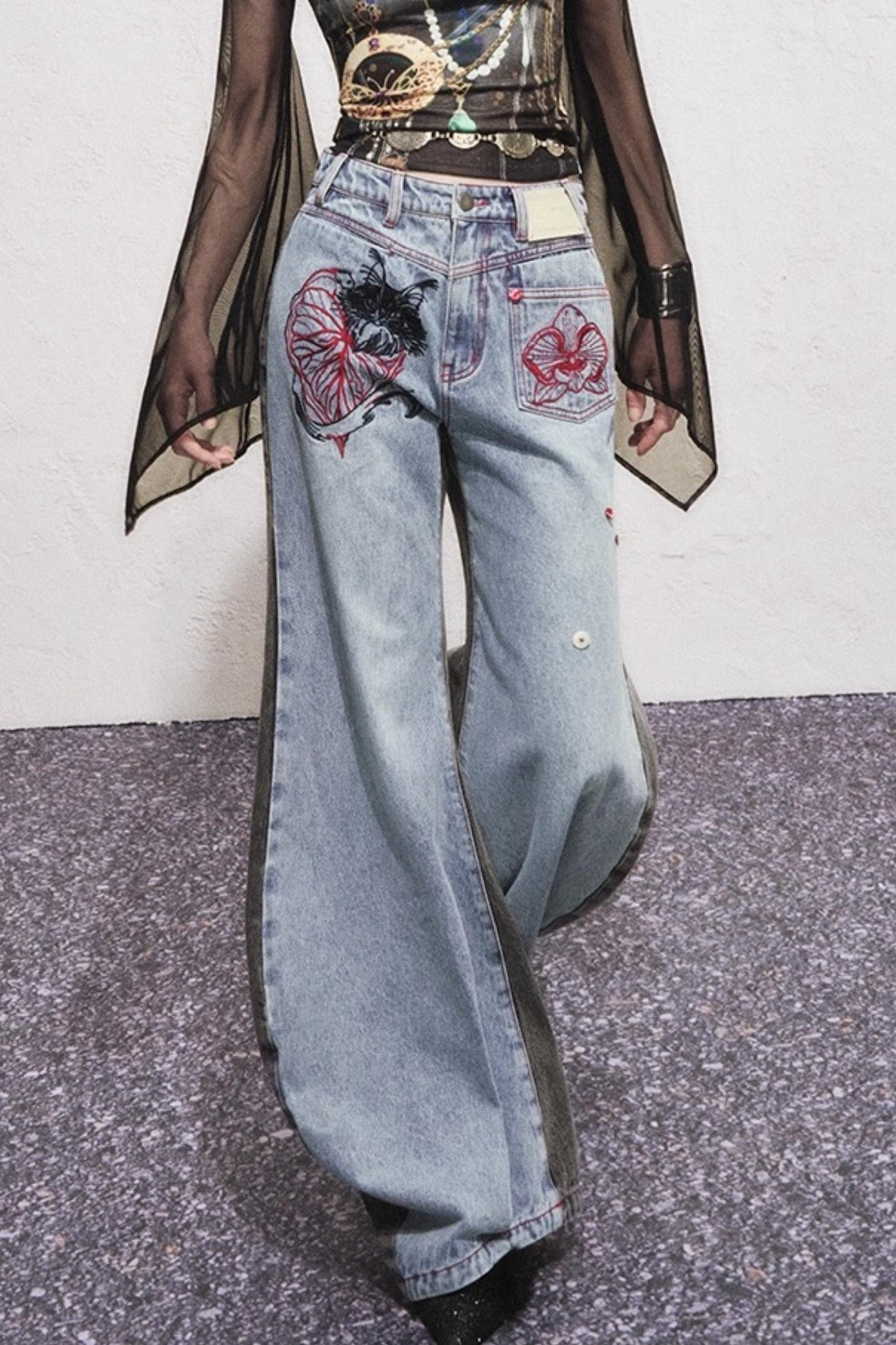 Asymmetrical Sickle Jeans