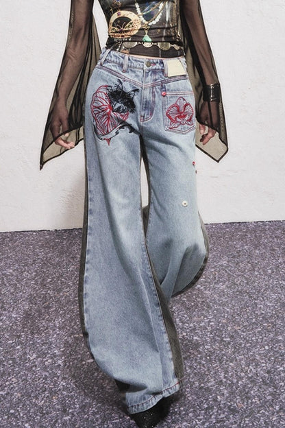 Asymmetrical Sickle Jeans