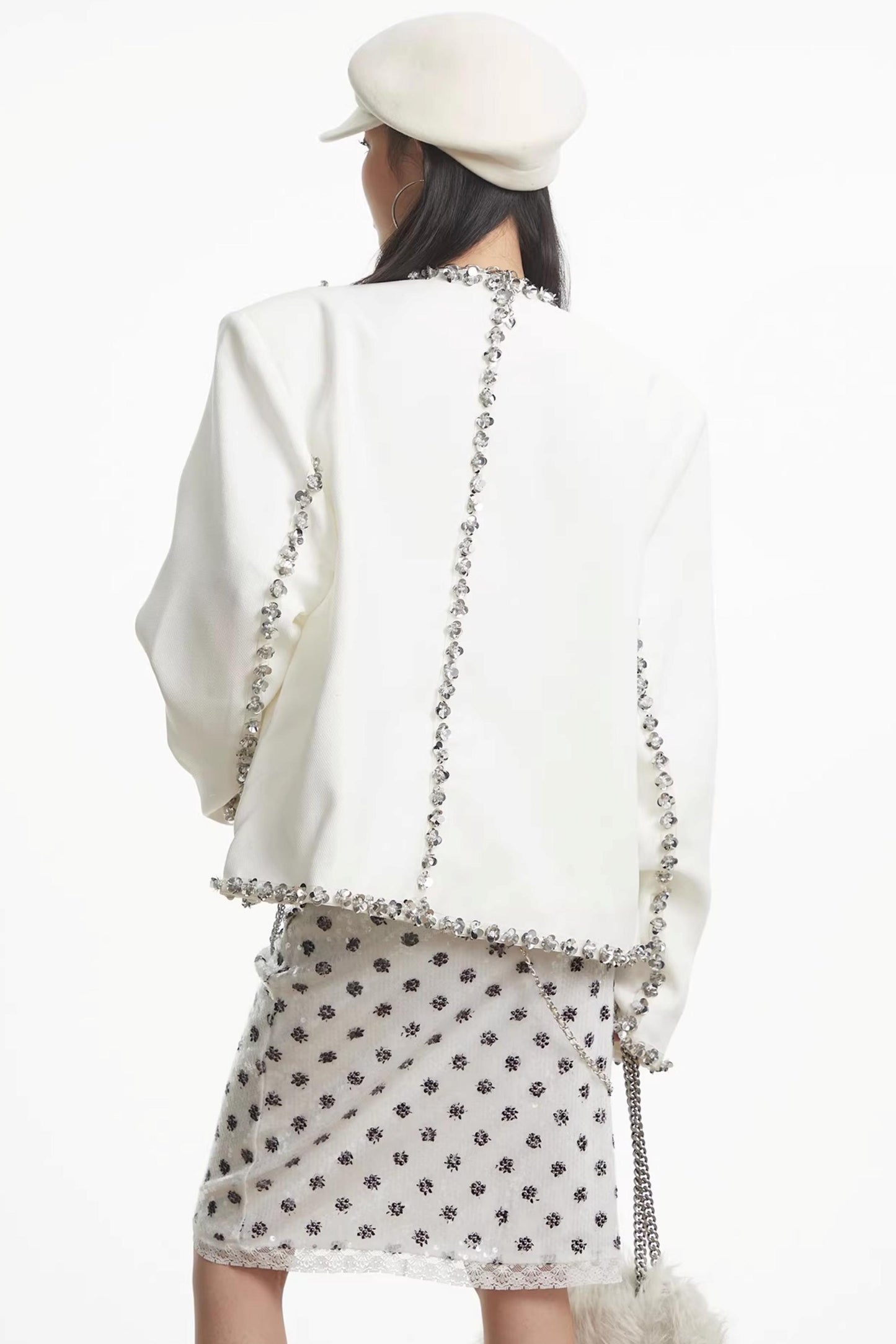 Uncmhisex White Sequin Jacket