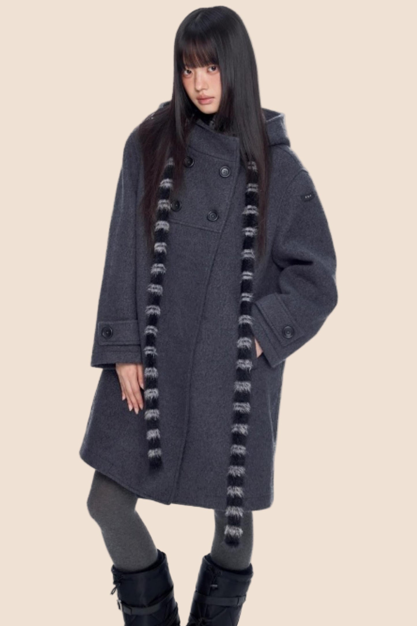 Retro Hooded Woolen Coat