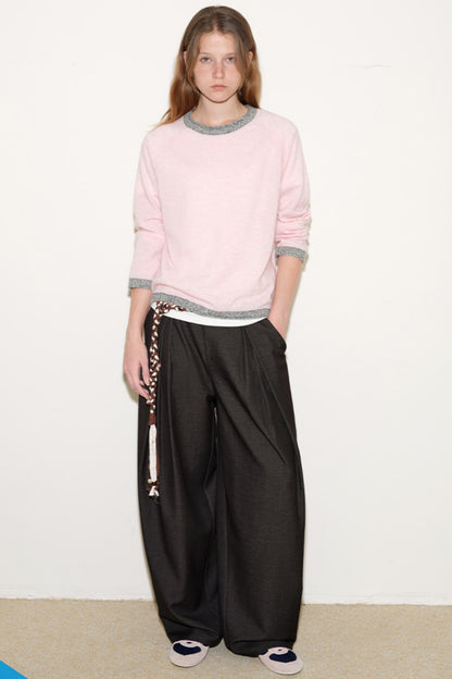 Pleated Straight-Leg Suit Pants