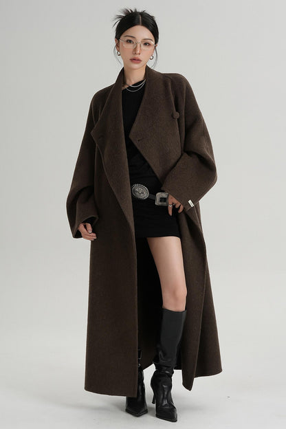 Temperament Coffee Wool Coat