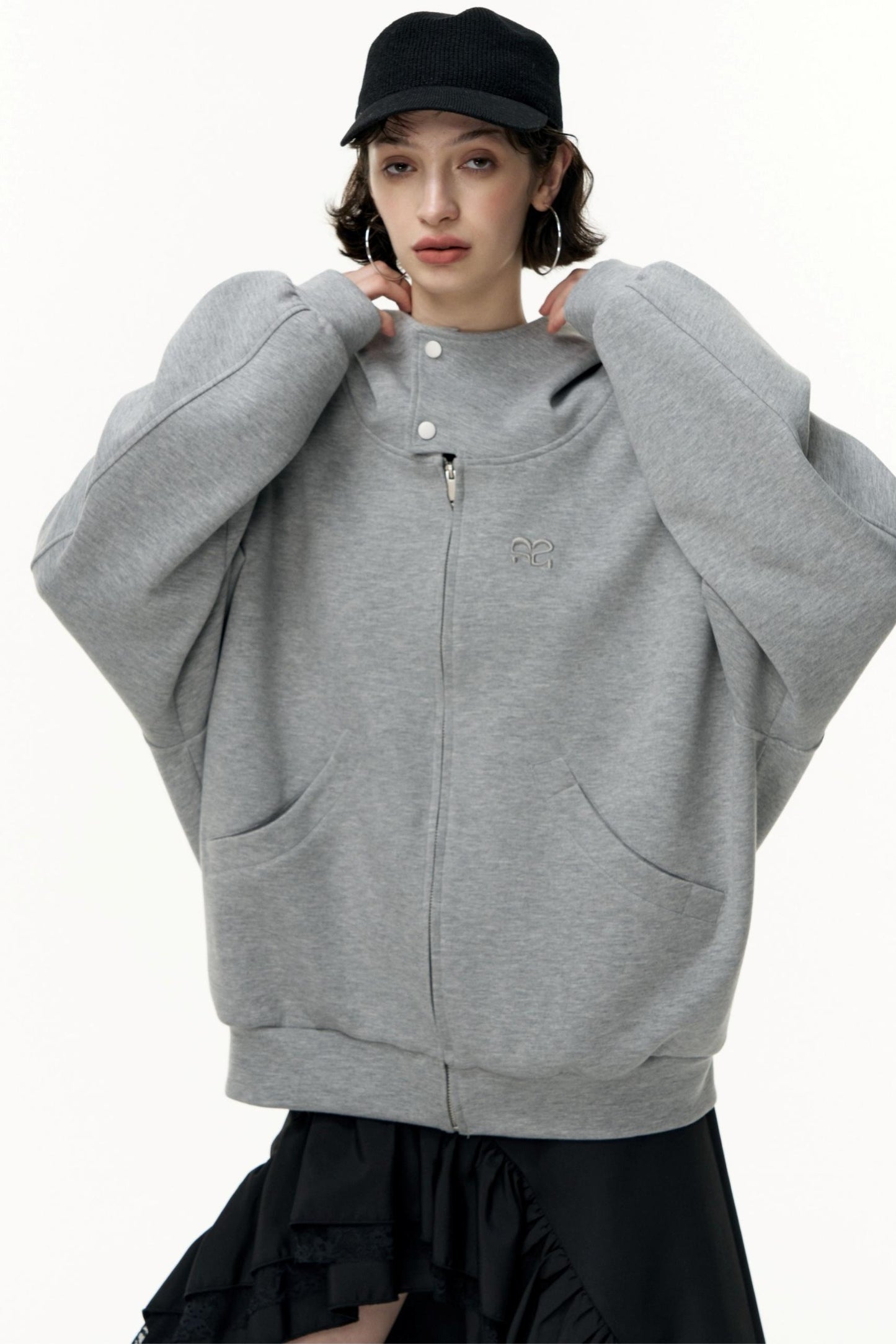 Tea Layer Hooded Cardigan Coat