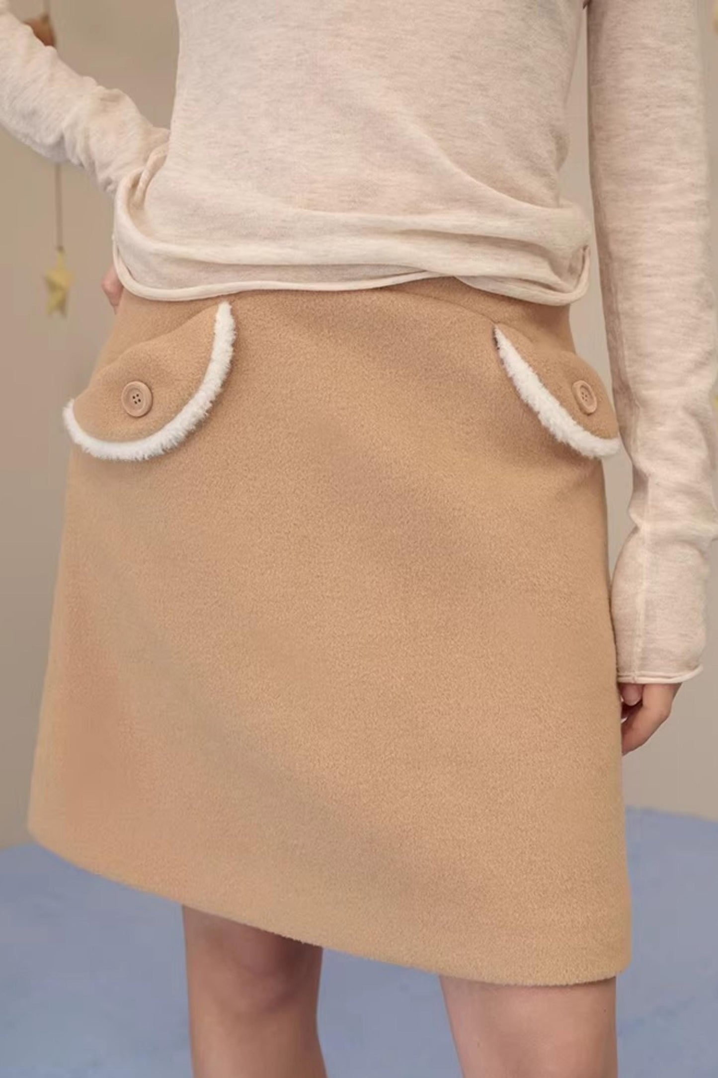 Snow Season Wool A-Line Skirt