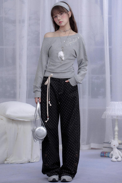 Black Polka Dot Jeans Set-Up