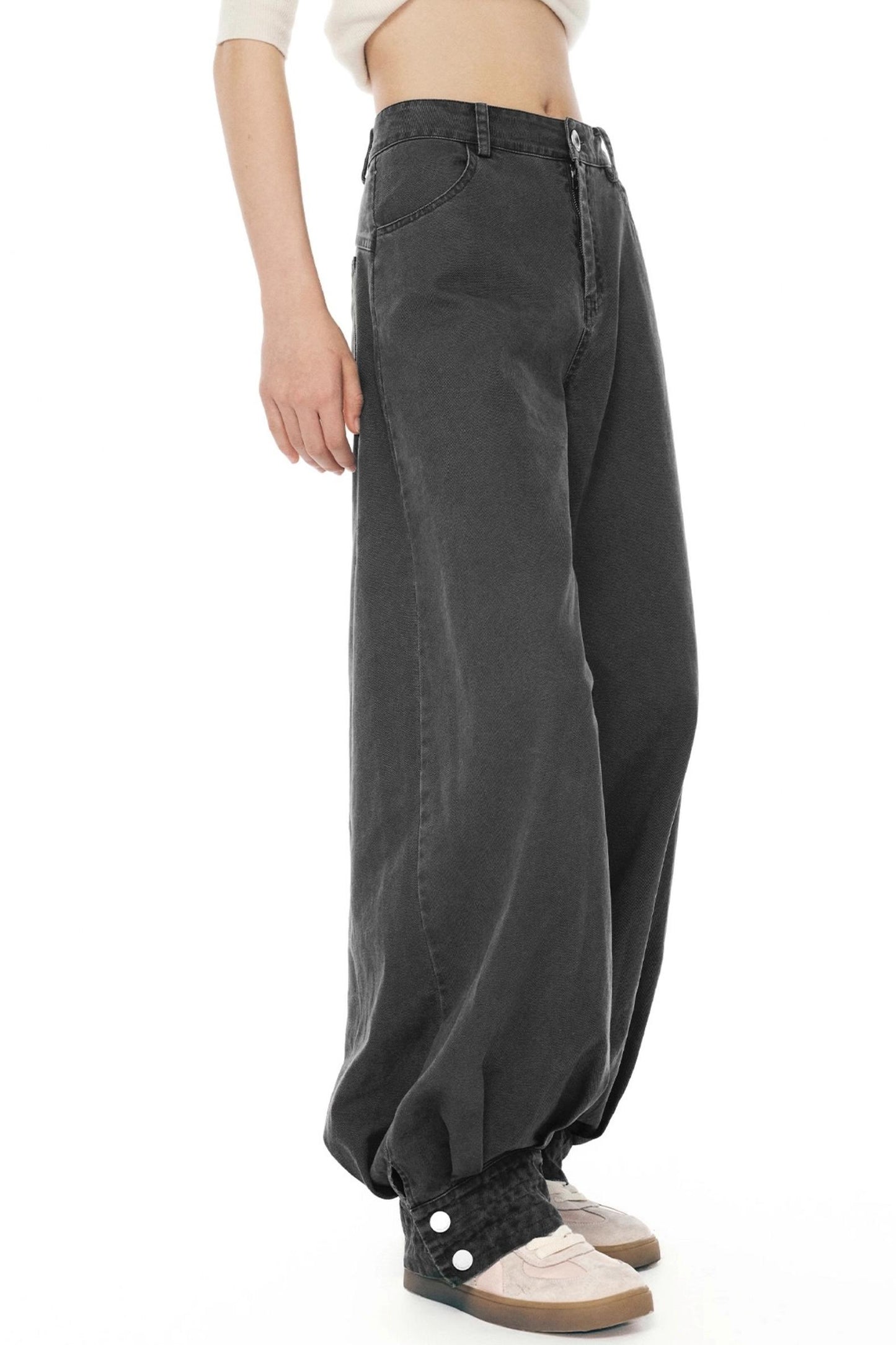 Retro Distressed Cotton Pants