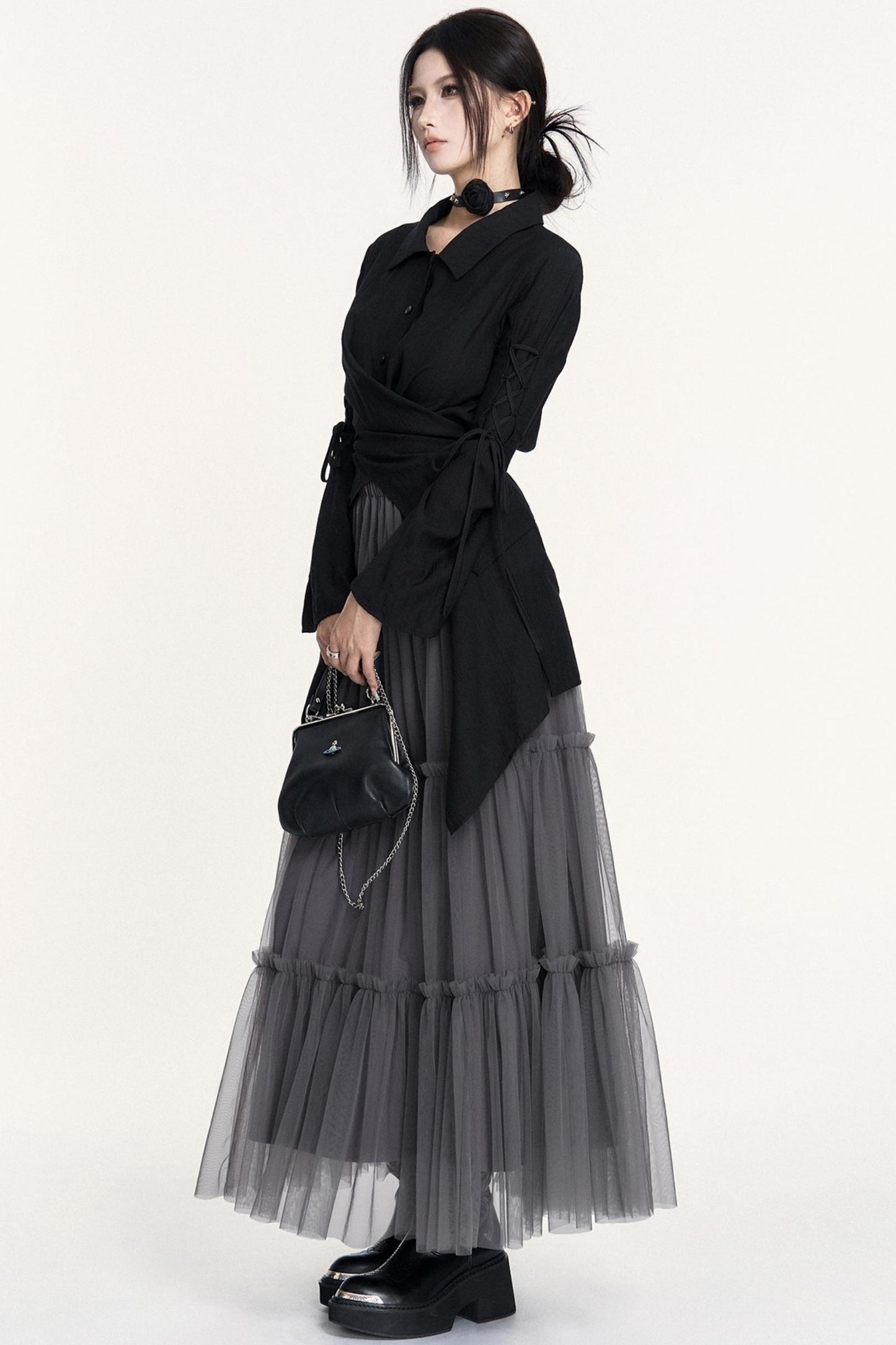 Love Letter Grey Mesh Skirt