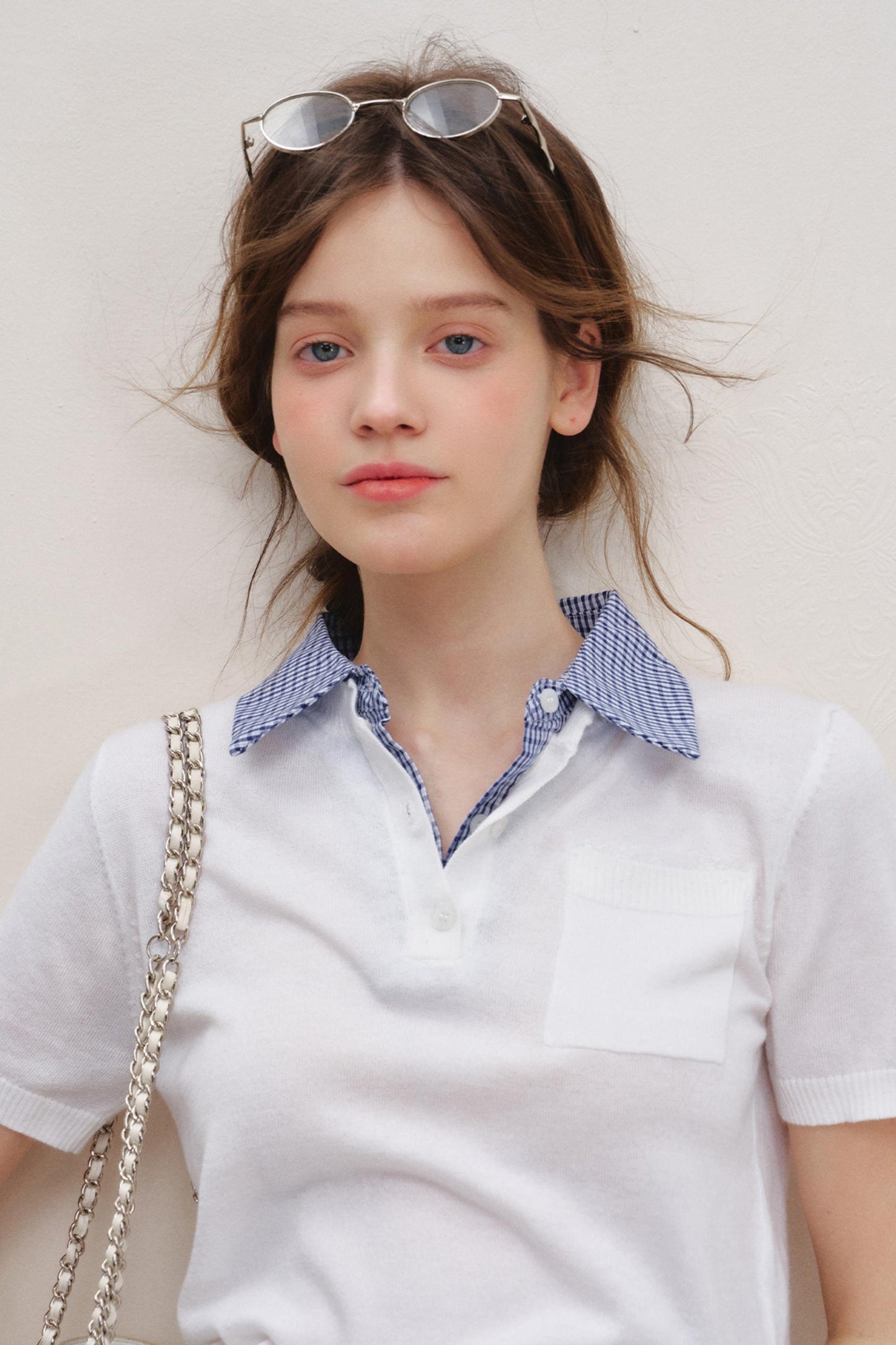 Checkered Knit Top Shorts Set-Up