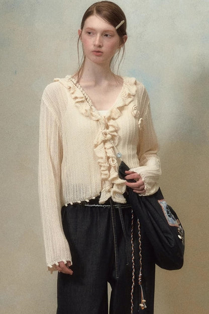 Floral Ruffle Cardigan