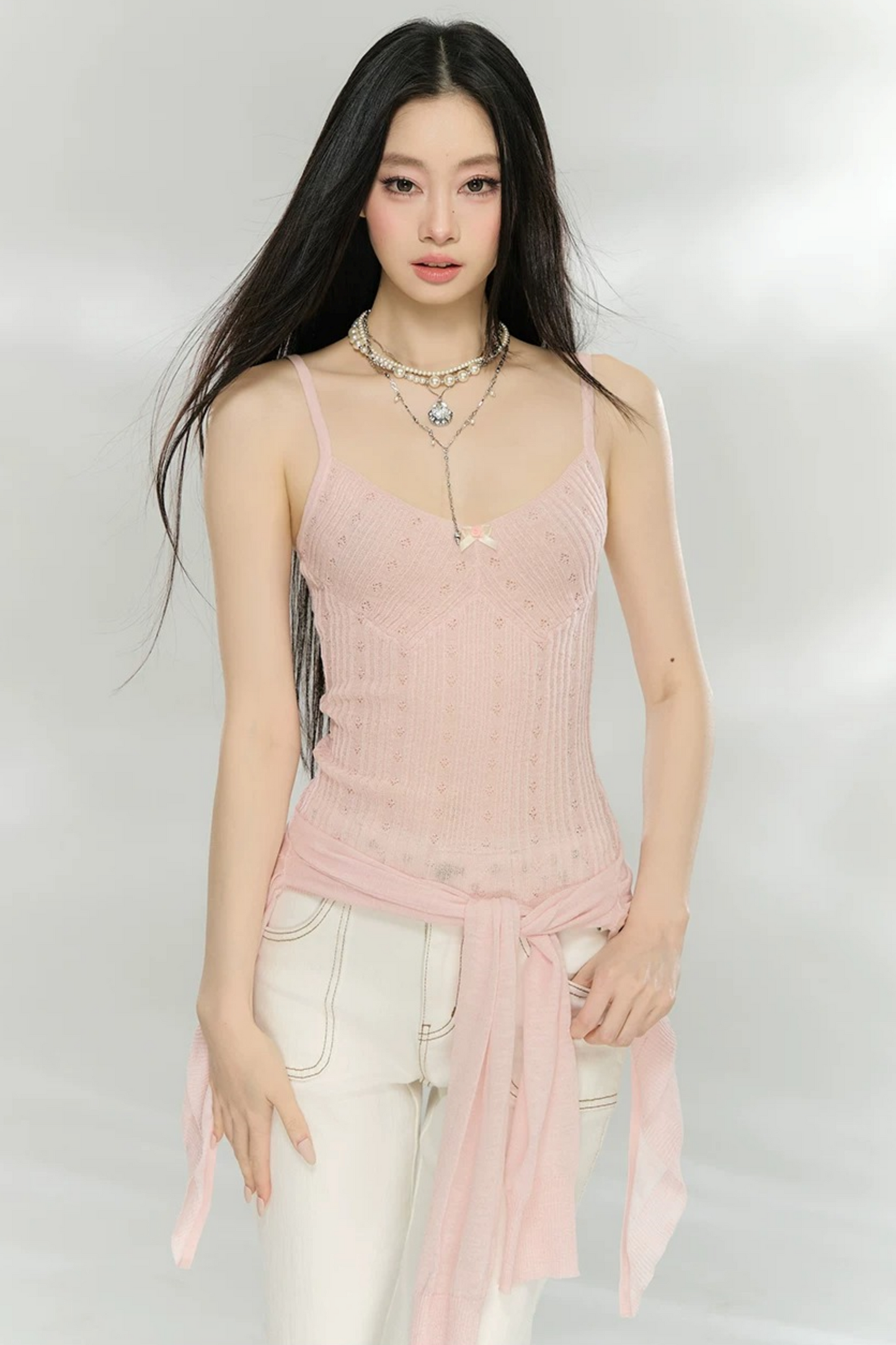 Leichtes Strickset aus Weste und Strickjacke