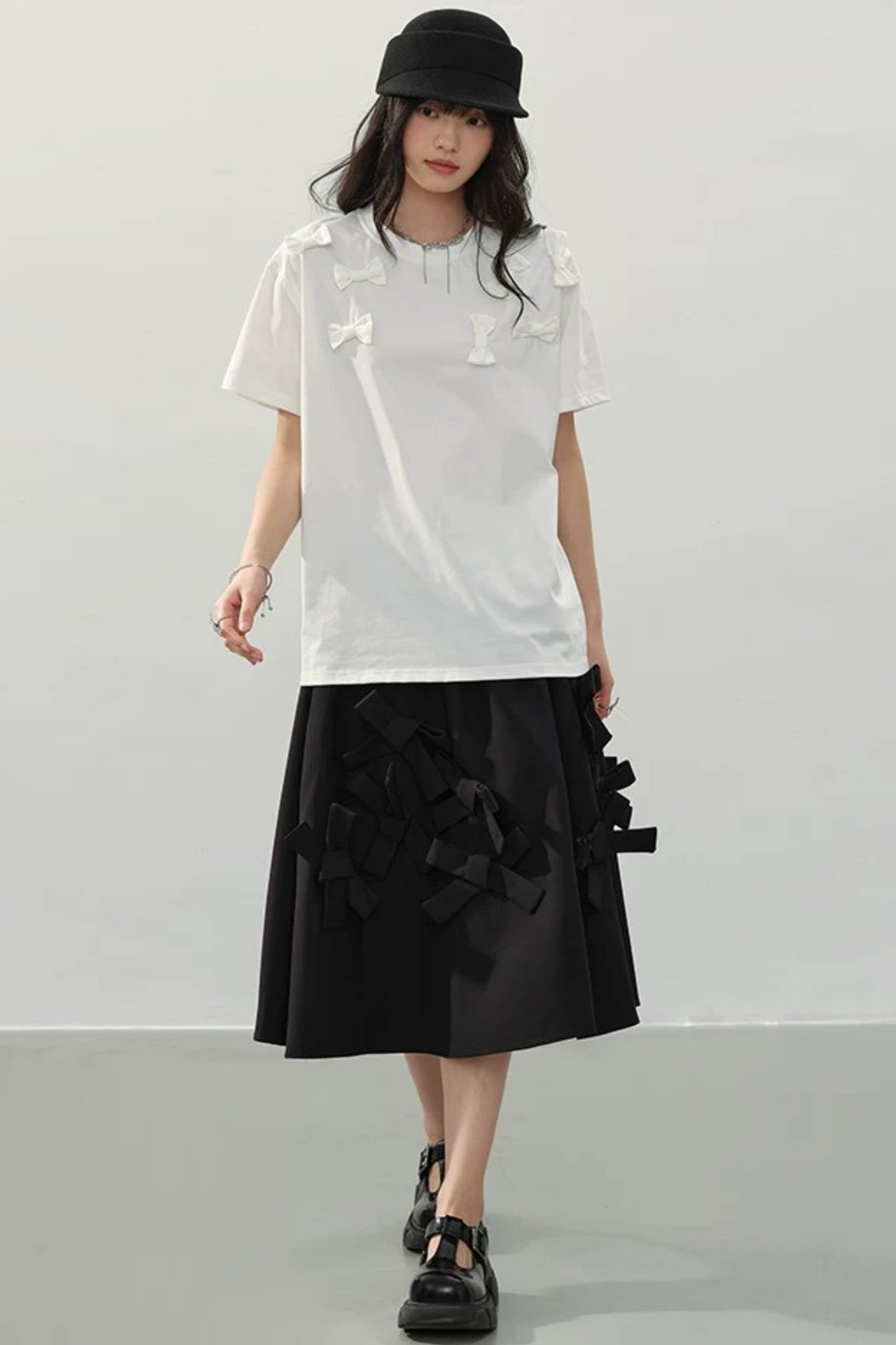 White Bow Top T-Shirt