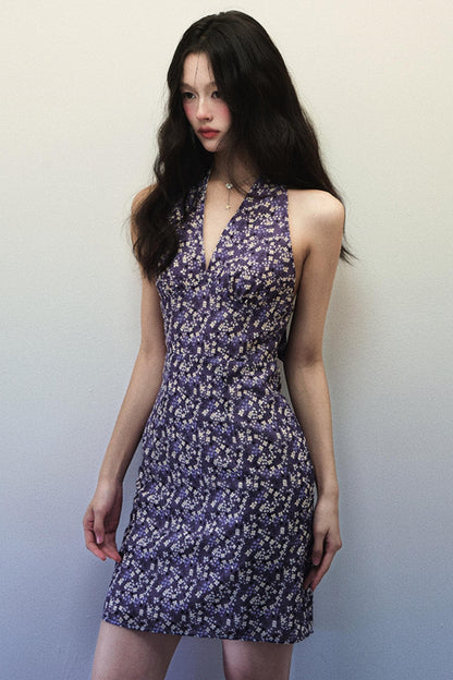 Summer Purple Floral Dress