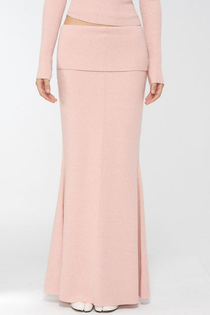 Velvet Peach Knit Sweater Set-Up