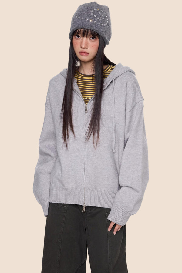 Fall Knit Hooded Cardigan