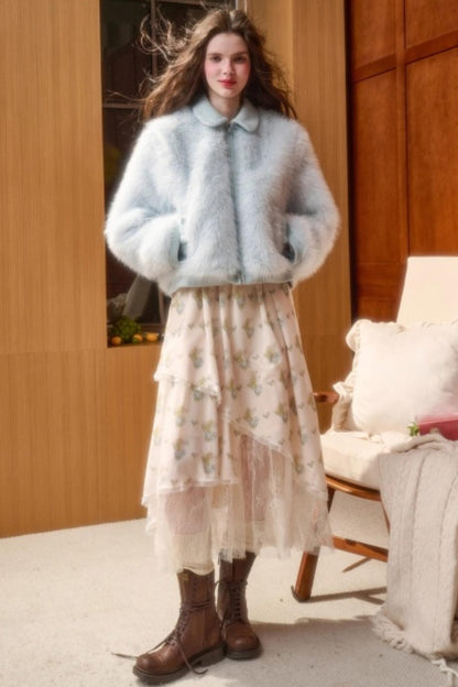 Baby Blue Fur Coat
