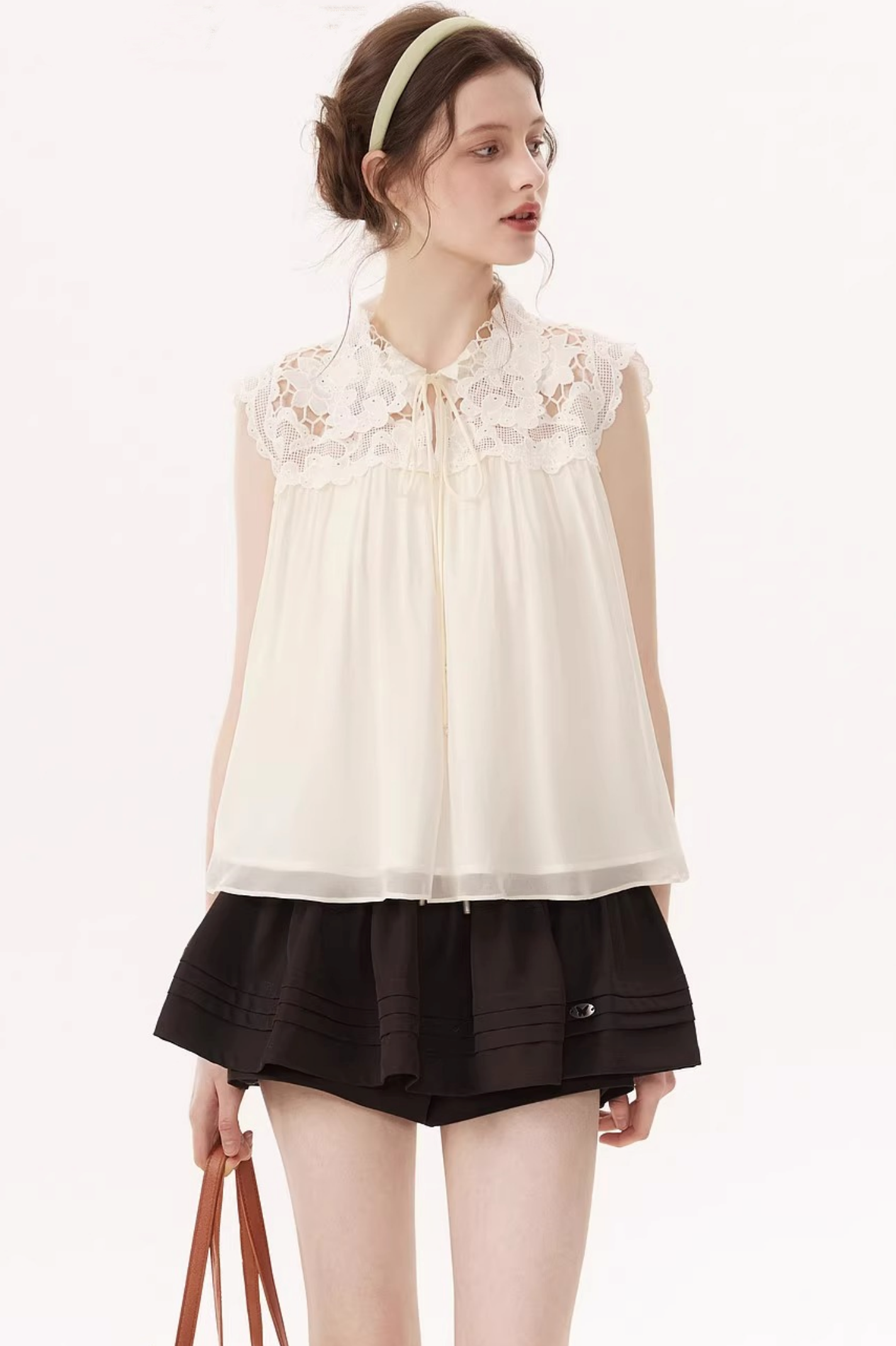 Hollow Embroidery Lace Top