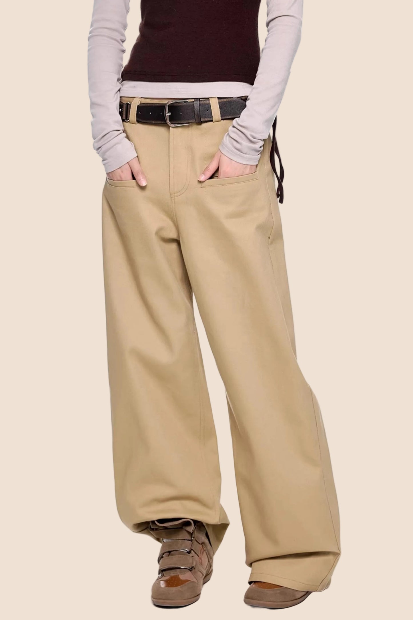 Pocket Design Retro Denim Pants