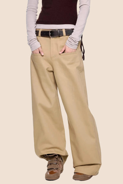 Pocket Design Retro Denim Pants