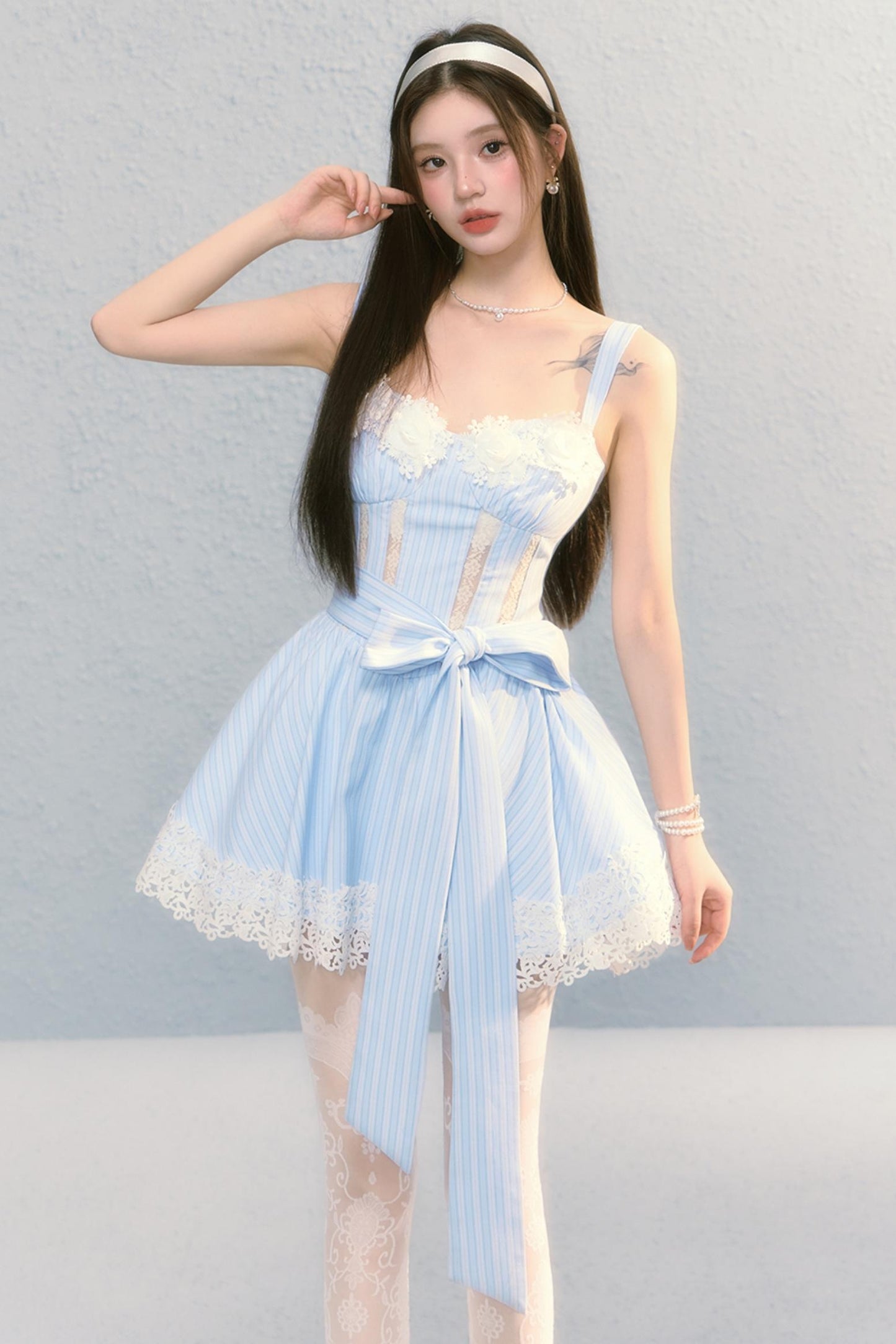 Slim Fluffy A-Line French Slip Dress