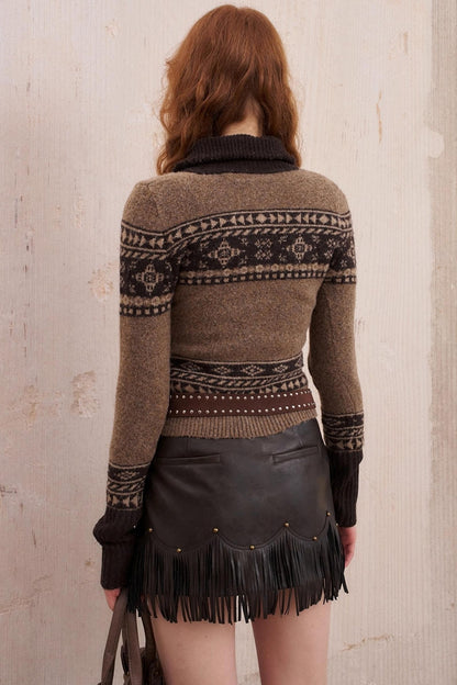 Fair Isle Jacquard Knitted Cardigan