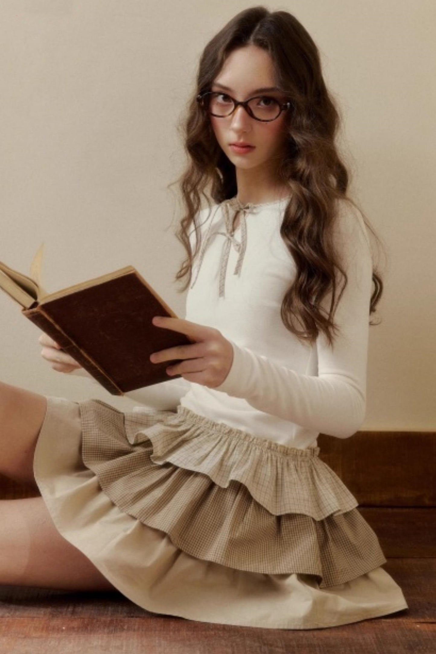 Retro Plaid Knit Tutu Skirt Dress