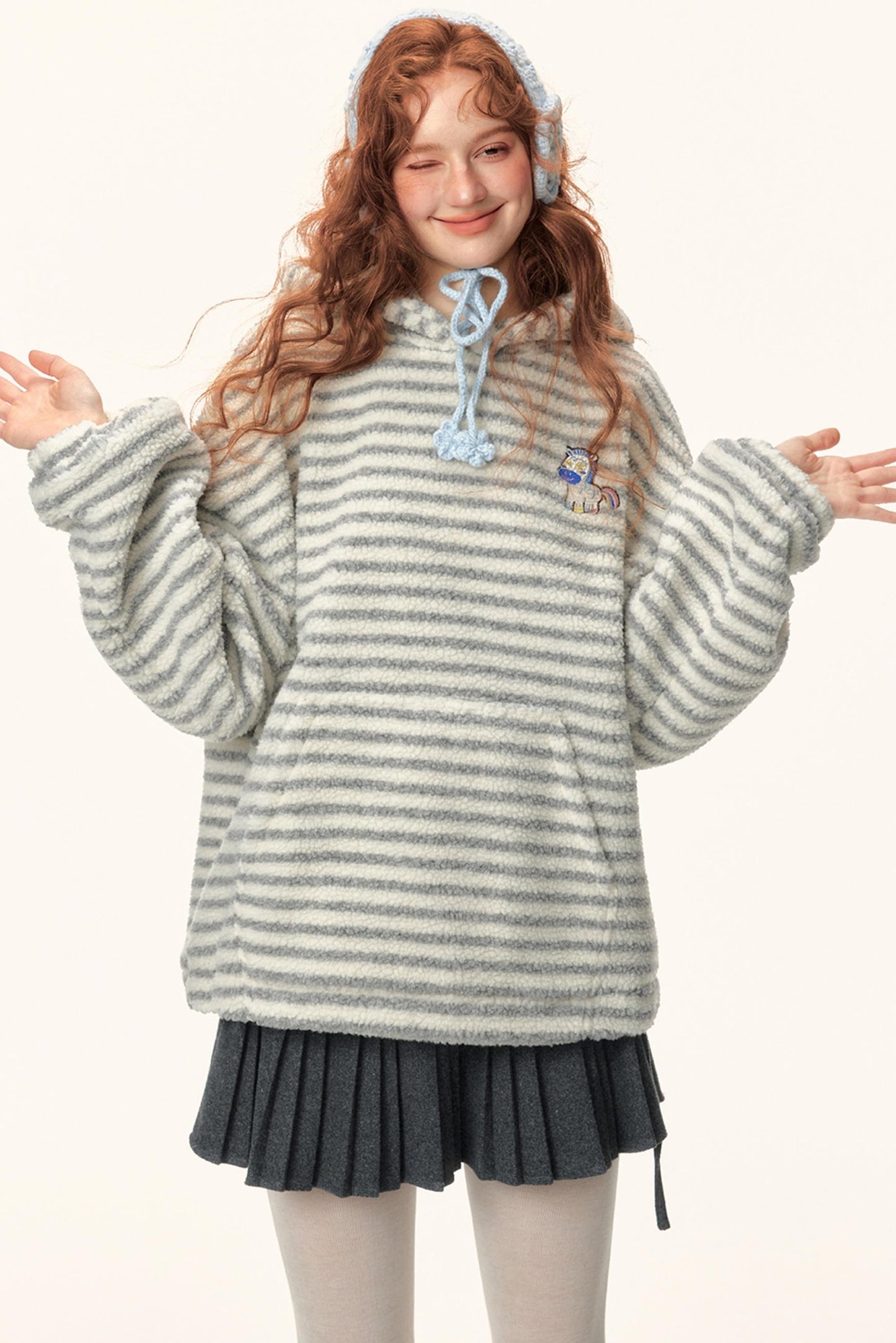 Imitation Cashmere Hooded Top