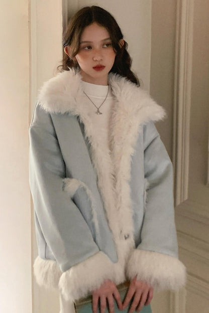 WINTER THICKENED FUR COTTON JACKET