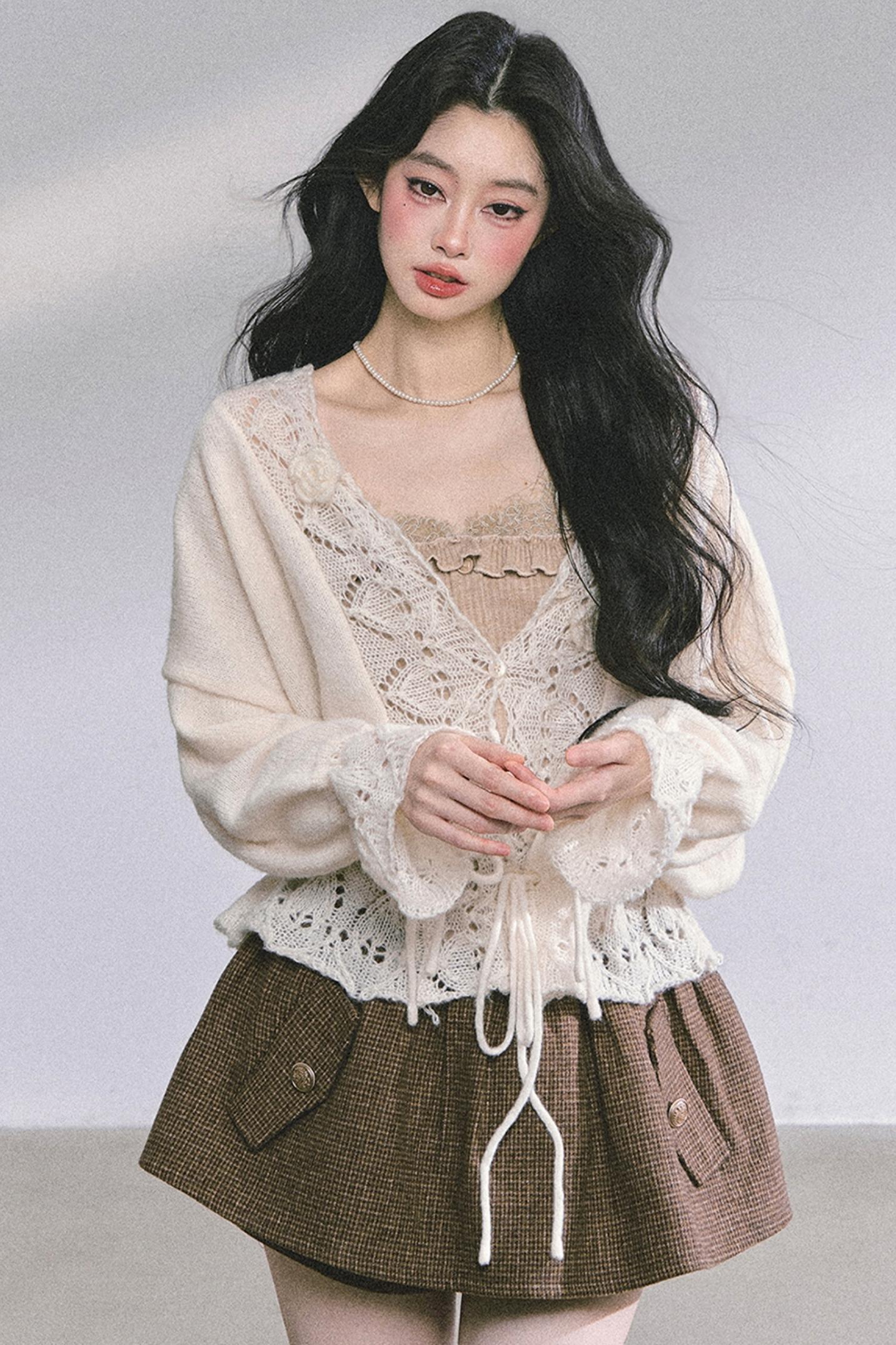 Korean Knit Cardigan & Top Set-Up