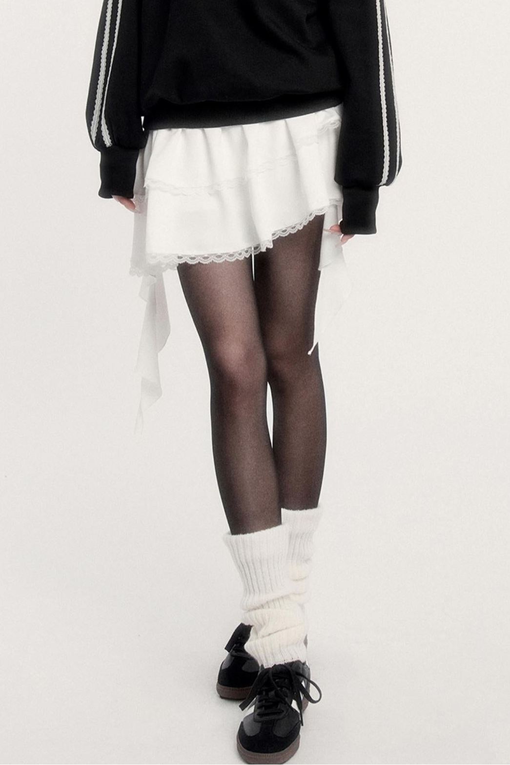 Sports Hooded Top & Skirt Set-Up