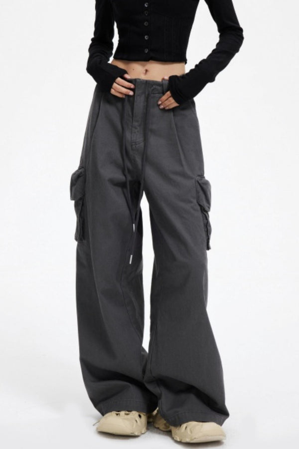 Vintage Drawstring Loose Cargo Pants