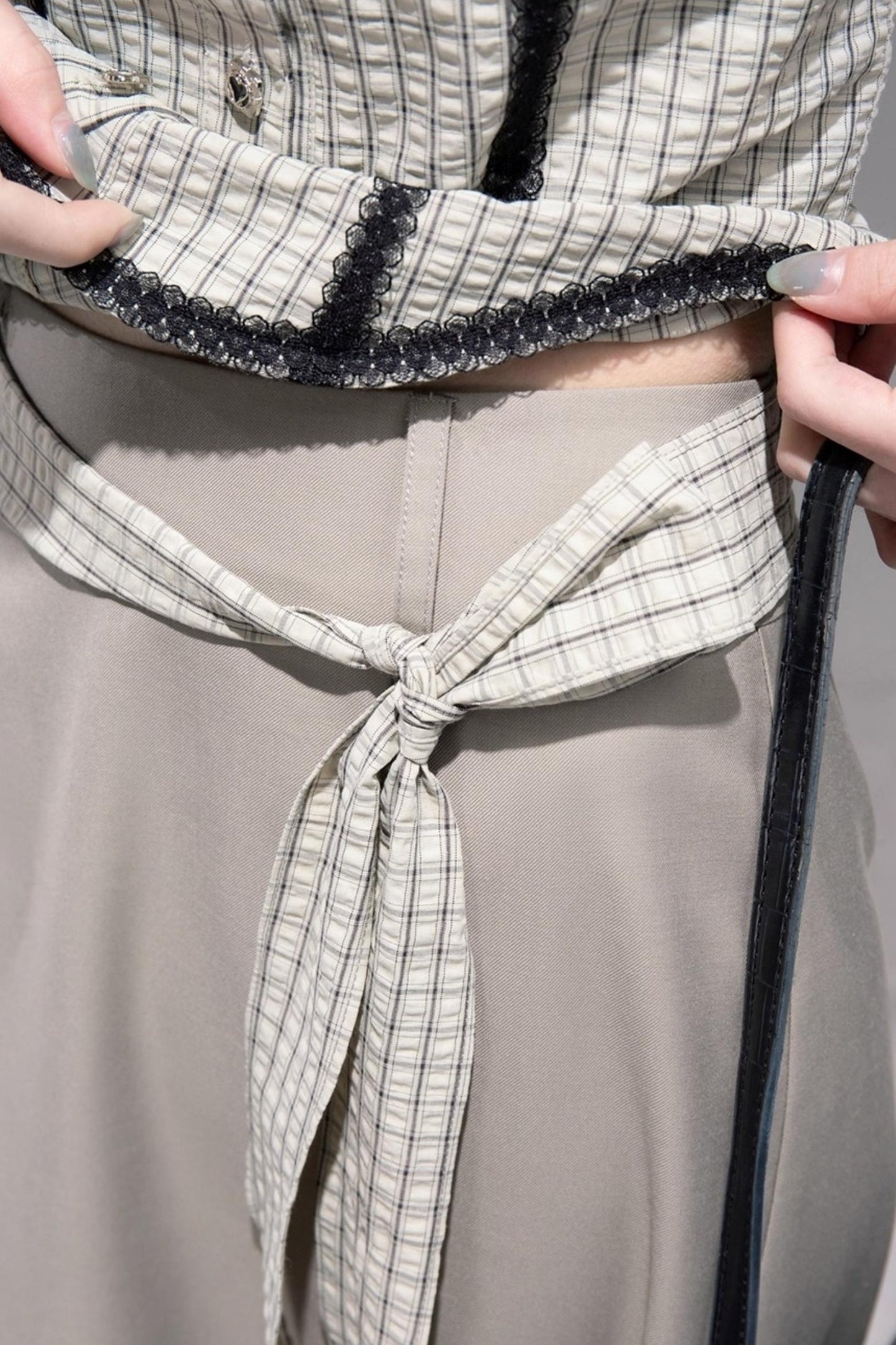 City Light Grey Slit Skirt