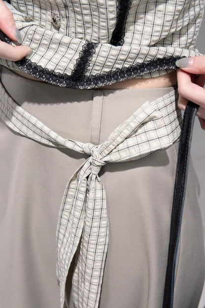 City Light Grey Slit Skirt