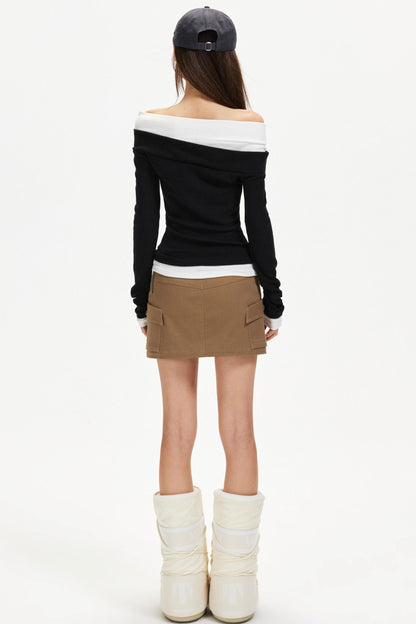 One-Shoulder Knitted Top