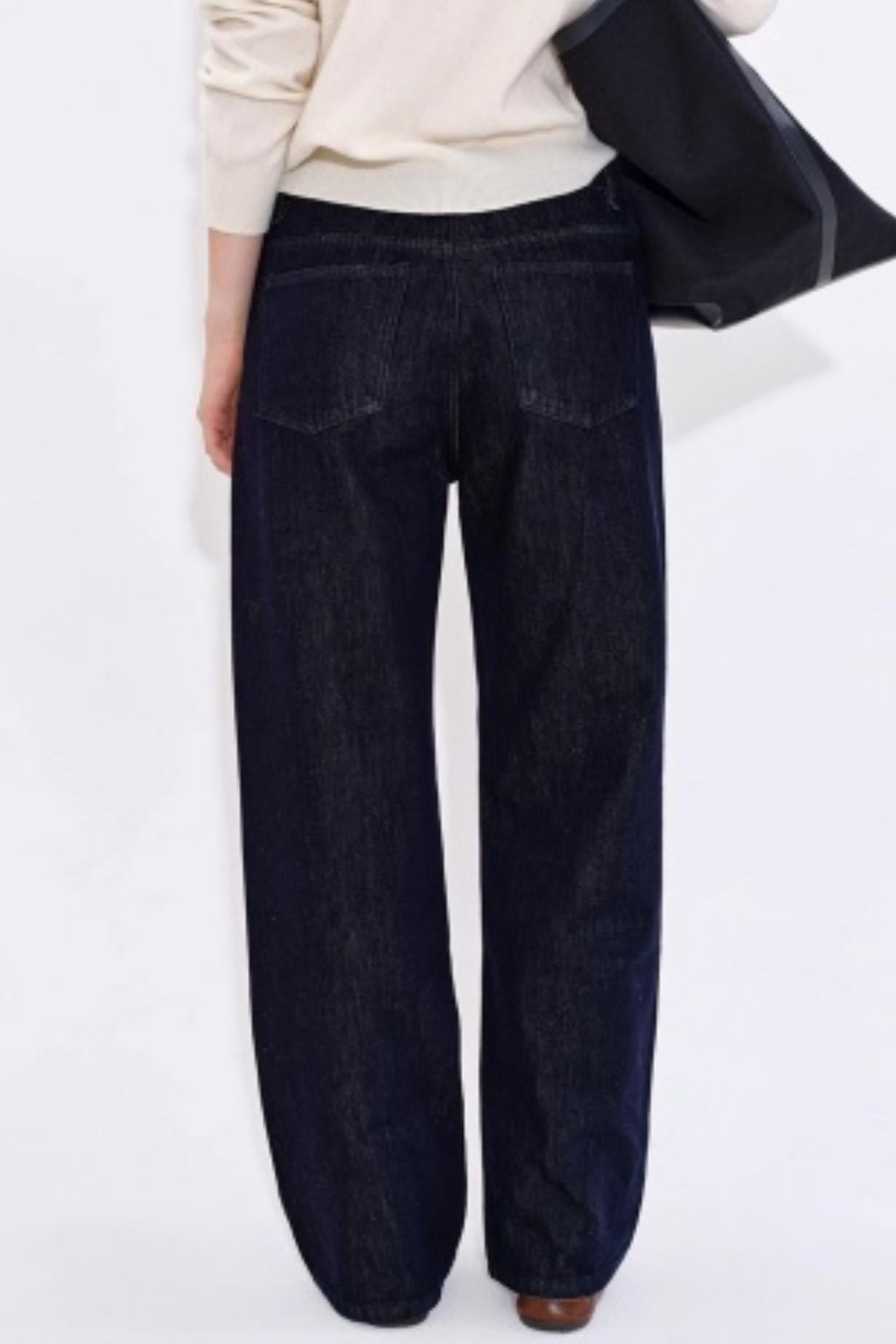 Yuppie Check Contrast Straight Jeans