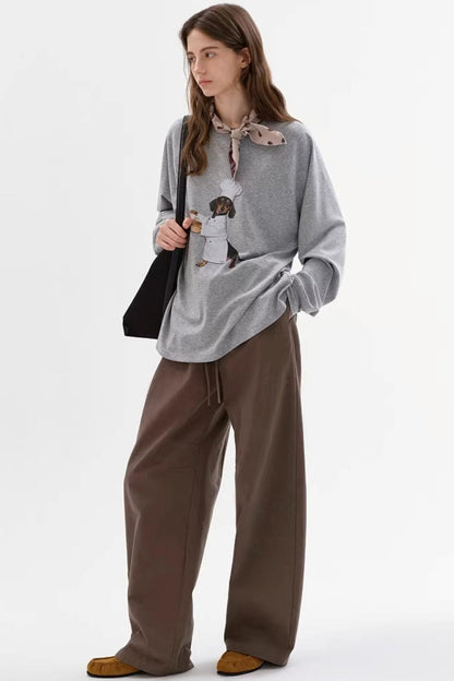 Lyocell Loose Printed Long Sleeve T-Shirt