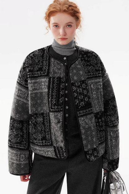 Retro Samt Steppjacke