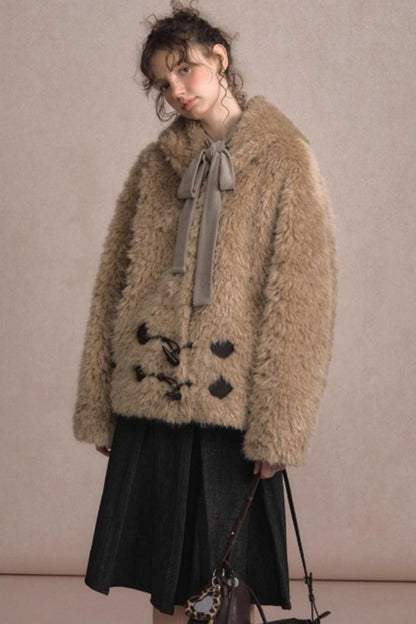 Winter Fluffy Lambswool Hooded Jacket