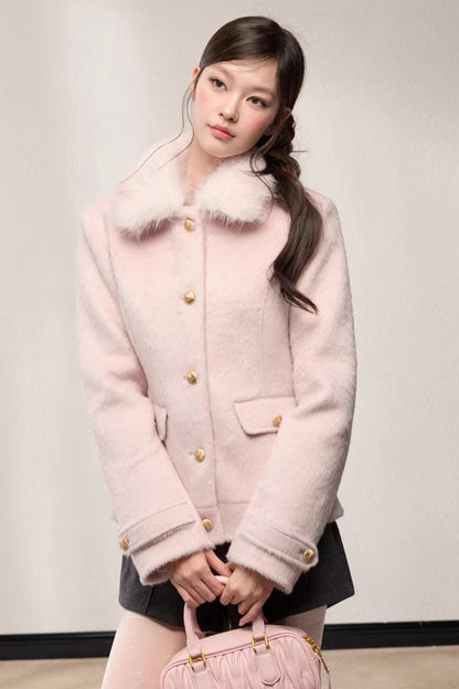 Single-Breasted Woolen Jacket