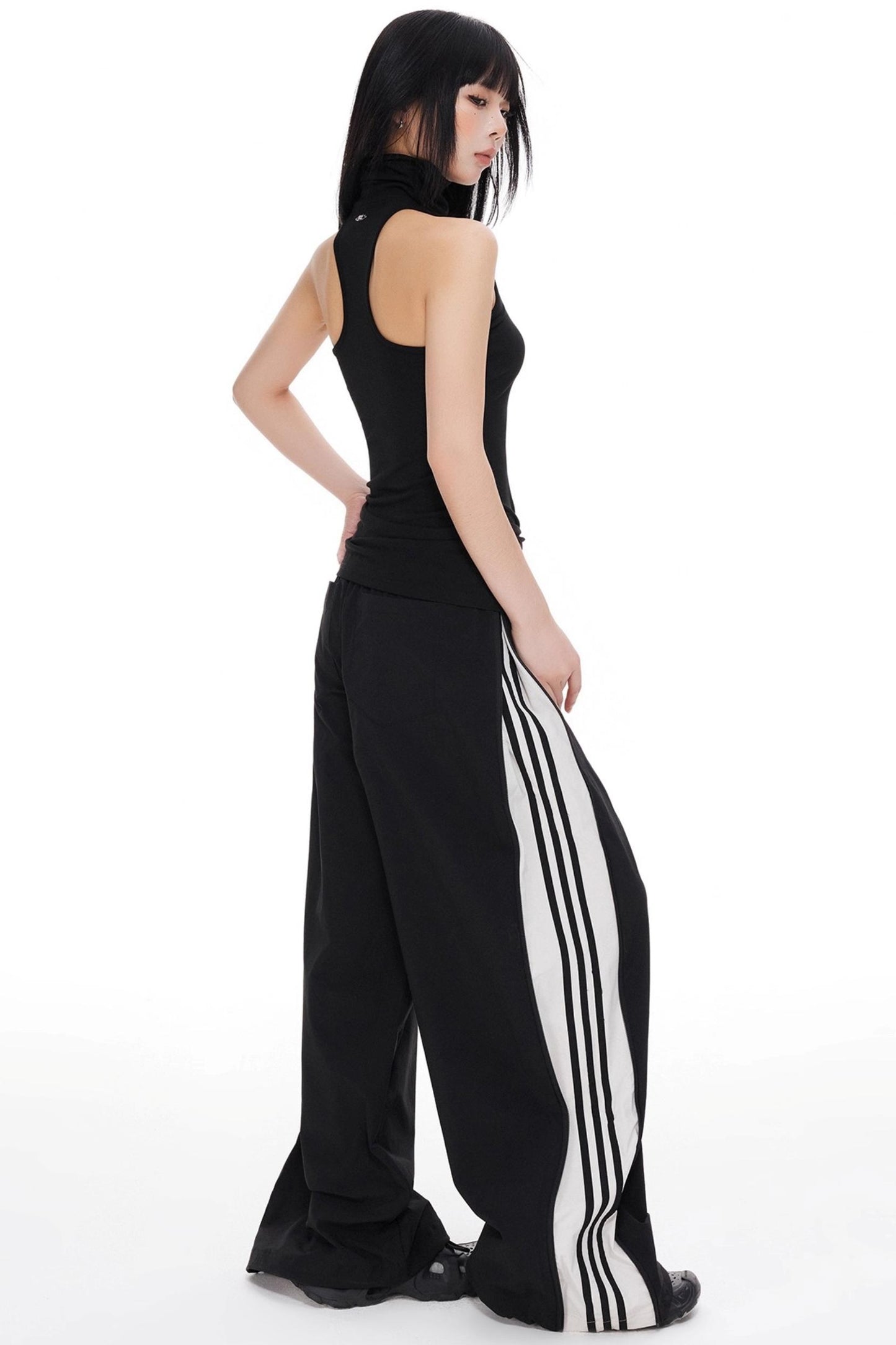 Striped Wide-leg Pants