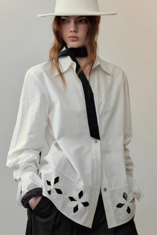 Lace Floral Embroidery Shirt Set-Up