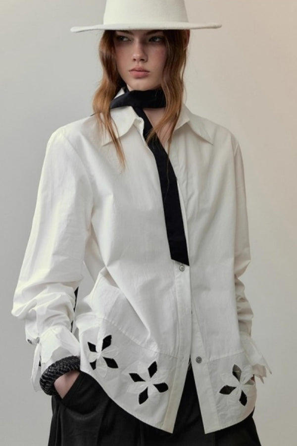 Lace Floral Embroidery Shirt Set-Up